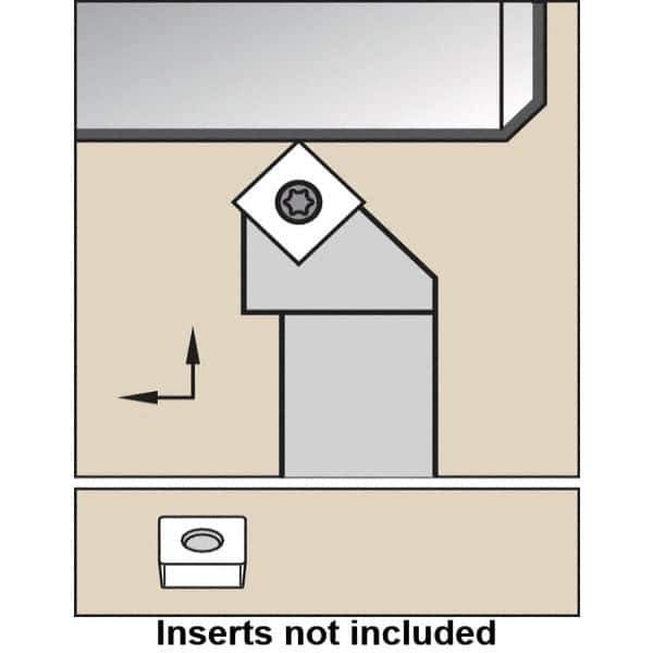 Kennametal - SSSC, Right Hand Cut, 45° Lead Angle, 16mm Shank Height x 16mm Shank Width, Neutral Rake Indexable Turning Toolholder - 100mm OAL, SC..120408 Insert Compatibility, Series SSSC - Apex Tool & Supply