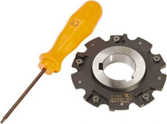 Kennametal - Arbor Hole Connection, 0.1575" Cutting Width, 0.5906" Depth of Cut, 80mm Cutter Diam, 1-1/16" Hole Diam, 5 Tooth Indexable Slotting Cutter - 90° SN Toolholder, SNHX Insert - Apex Tool & Supply