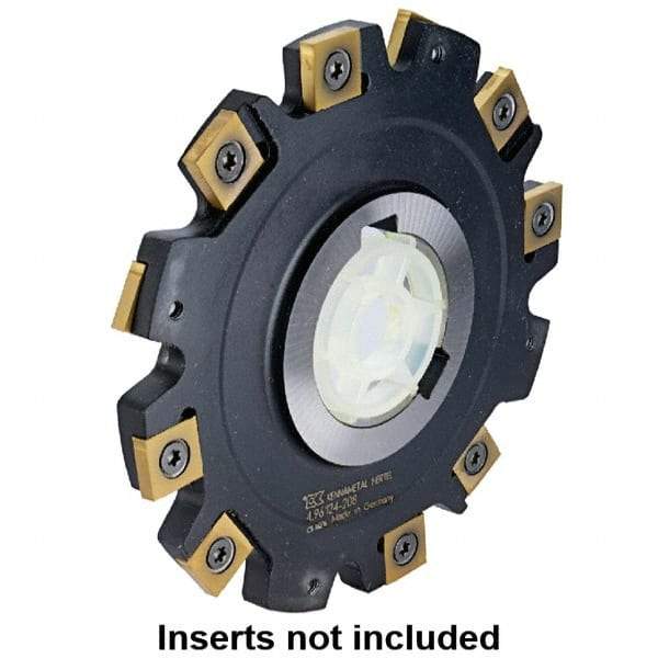 Kennametal - Arbor Hole Connection, 0.1575" Cutting Width, 1.7323" Depth of Cut, 160mm Cutter Diam, 1.5748" Hole Diam, 9 Tooth Indexable Slotting Cutter - 90° SN Toolholder, SNHX Insert - Apex Tool & Supply