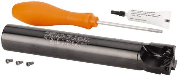 Kennametal - 1-1/2" Cut Diam, 11mm Max Depth of Cut, 1-1/4" Shank Diam,Indexable Plunge End Mill - Straight Shank, SD.T 43.. Insert Style, Through Coolant, Series Z-Axis - Apex Tool & Supply