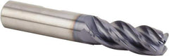 Kennametal - 1/2", 4 Flute, Single End, Solid Carbide, 0.06" Corner Radius End Mill - 4-1/2" OAL, 38° Helix, Right Hand Flute, 2-1/2" LOC, Right Hand Cut - Apex Tool & Supply