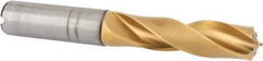 Kennametal - 15.5mm 135° Spiral Flute Solid Carbide Screw Machine Drill Bit - Multilayer TiCN Finish, Right Hand Cut, 65mm Flute Length, 115mm OAL, Standard Point, Straight Shank, Through Coolant - Apex Tool & Supply