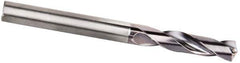 Kennametal - 8.2mm 135° Spiral Flute Solid Carbide Screw Machine Drill Bit - Multilayer TiAlN Finish, Right Hand Cut, 47mm Flute Length, 89mm OAL, Standard Point, Straight Shank, Through Coolant - Apex Tool & Supply