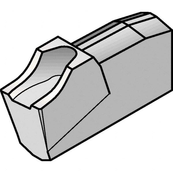 Kennametal - A2022 CF KCU25 Grade, 0.0866" Cutting Width, Carbide Cutoff Insert - 6° Left Hand Lead Angle, 0.008" Cnr Rad, AlTiN Coated, Single End - Apex Tool & Supply