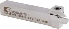 Kennametal - A4SB, External, Left Hand, 12mm Max Depth of Cut, 2mm Min Groove Width, Indexable Grooving Tool Holder - A4G0200M2SP02B Insert Compatibility, 20mm Shank Height, 20mm Shank Width, 125.3mm OAL - Apex Tool & Supply