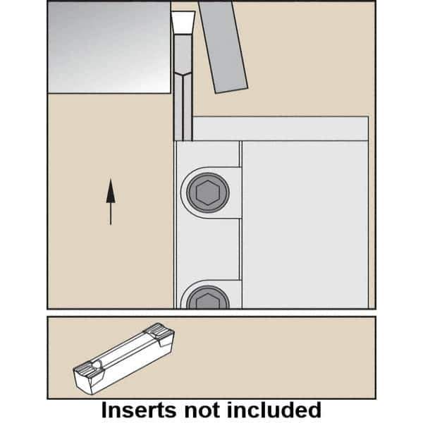 Kennametal - External Thread, 0.5512" Max Depth of Cut, 2mm Min Groove Width, 150mm OAL, Left Hand Indexable Grooving Cutoff Toolholder - 25mm Shank Height x 25mm Shank Width, A4G0200M02P02B Insert Style, A4SM Toolholder Style, Series A4 - Apex Tool & Supply