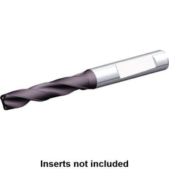 Kennametal - #13 140° Solid Carbide Jobber Drill - TiAlN Finish, Right Hand Cut, Spiral Flute, Whistle Notch Shank, 74mm OAL, Standard Point - Apex Tool & Supply