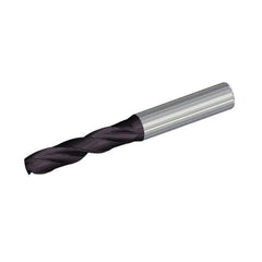 Kennametal - 11.5mm 140° Solid Carbide Jobber Drill - TiAlN Finish, Right Hand Cut, Spiral Flute, Straight Shank, 118mm OAL, Standard Point - Apex Tool & Supply