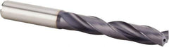 Kennametal - 12.8mm 140° Solid Carbide Jobber Drill - Multilayer TiAlN Finish, Right Hand Cut, Spiral Flute, Straight Shank, 124mm OAL, Standard Point - Apex Tool & Supply