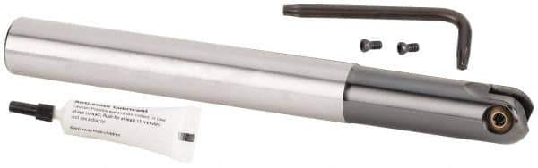 Kennametal - 3/4" Cut Diam, 3/8" Max Depth of Cut, 3/4" Shank Diam, 175mm OAL, Indexable Ball Nose End Mill - 60mm Head Length, Straight Shank, KDMB Toolholder, KDMB 0750.. Insert - Apex Tool & Supply