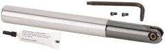 Kennametal - 3/4" Cut Diam, 3/8" Max Depth of Cut, 3/4" Shank Diam, 175mm OAL, Indexable Ball Nose End Mill - 60mm Head Length, Straight Shank, KDMB Toolholder, KDMB 0750.. Insert - Apex Tool & Supply