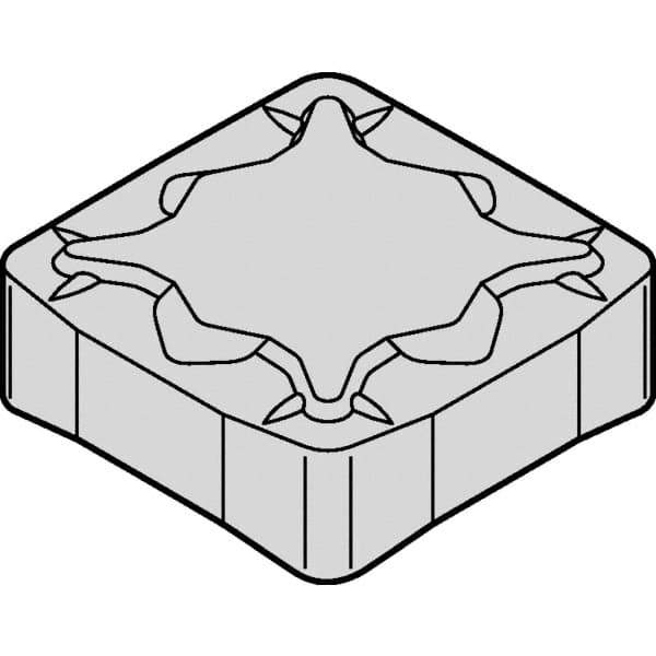 Kennametal - SNXF43 HE Grade KCK15 Carbide Milling Insert - TiN/TiCN/Al2O3 Finish, 0.1835" Thick, 1/2" Inscribed Circle, 1.2mm Corner Radius - Apex Tool & Supply