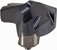 Kennametal - Series KenTIP, 10.9mm Diam Grade KCP15 140° Replaceable Drill Tip - Carbide, AlTiN Finish, K Seat Size - Apex Tool & Supply