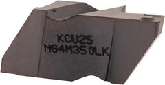 Kennametal - 4M350NG K Grade KCU25, 3.5mm Cutting Width Carbide Grooving Insert - 6.35mm Max Depth of Cut, Left Hand, 0.57mm Corner Radius, AlTiN Finish - Apex Tool & Supply
