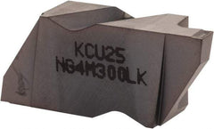 Kennametal - 4M300NG K Grade KCU25, 3mm Cutting Width Carbide Grooving Insert - 3.81mm Max Depth of Cut, Left Hand, 0.19mm Corner Radius, AlTiN Finish - Apex Tool & Supply