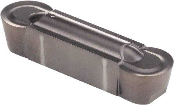 Kennametal - 0800A4 GMP Grade KCU10, 0.315" Cutting Width Carbide Grooving Insert - 0.256" Max Depth of Cut, Neutral, 0.1575" Corner Radius, AlTiN Finish - Apex Tool & Supply