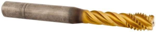 Kennametal - M10x1.50 Metric 4 Flute 6HX Modified Bottoming Spiral Flute Tap - Solid Carbide, TiAlN Finish, 90mm OAL, Right Hand Flute, Right Hand Thread, Series T331 - Apex Tool & Supply