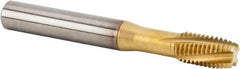 Kennametal - M12x1.75 Metric 4 Flute 6HX Plug Spiral Flute Tap - Solid Carbide, TiAlN Finish, 100mm OAL, Left Hand Flute, Right Hand Thread, Series T320 - Apex Tool & Supply