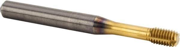 Kennametal - M6x1.00 Metric Coarse 6HX Modified Bottoming Thread Forming Tap - Solid Carbide, TiAlN Finish, 70mm OAL, 8mm Thread Length, Right Hand Thread, Series T391 - Apex Tool & Supply