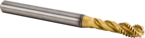 Kennametal - M6x1.00 Metric 3 Flute 6HX Modified Bottoming Spiral Flute Tap - Solid Carbide, TiAlN Finish, 70mm OAL, Right Hand Flute, Right Hand Thread, Series T331 - Apex Tool & Supply
