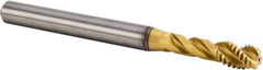 Kennametal - M6x1.00 Metric 3 Flute 6HX Modified Bottoming Spiral Flute Tap - Solid Carbide, TiAlN Finish, 70mm OAL, Right Hand Flute, Right Hand Thread, Series T331 - Apex Tool & Supply