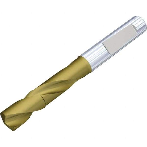 Kennametal - 20mm 140° Solid Carbide Jobber Drill - Multilayer TiAlN Finish, Right Hand Cut, Spiral Flute, Whistle Notch Shank, Standard Point - Apex Tool & Supply