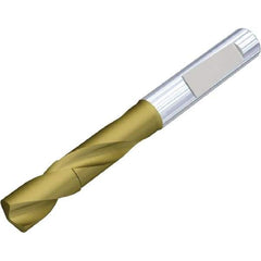 Kennametal - 9.5mm 140° Solid Carbide Jobber Drill - Multilayer TiAlN Finish, Right Hand Cut, Spiral Flute, Whistle Notch Shank, Standard Point - Apex Tool & Supply