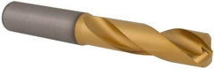 Kennametal - 15.1mm 140° Spiral Flute Solid Carbide Screw Machine Drill Bit - Multilayer TiAlN Finish, Right Hand Cut, 65mm Flute Length, 115mm OAL, Standard Point, Straight Shank - Apex Tool & Supply