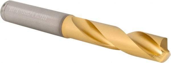 Kennametal - 29/64" 140° Spiral Flute Solid Carbide Screw Machine Drill Bit - Multilayer TiAlN Finish, Right Hand Cut, 55mm Flute Length, 102mm OAL, Standard Point, Straight Shank - Apex Tool & Supply