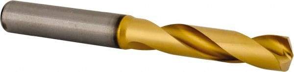 Kennametal - 3/8" 140° Spiral Flute Solid Carbide Screw Machine Drill Bit - Multilayer TiAlN Finish, Right Hand Cut, 47mm Flute Length, 89mm OAL, Standard Point, Straight Shank - Apex Tool & Supply