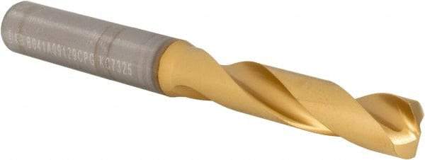 Kennametal - 23/64" 140° Spiral Flute Solid Carbide Screw Machine Drill Bit - Multilayer TiAlN Finish, Right Hand Cut, 47mm Flute Length, 89mm OAL, Standard Point, Straight Shank - Apex Tool & Supply