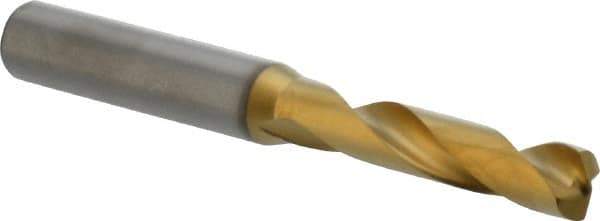 Kennametal - 8.4mm 140° Spiral Flute Solid Carbide Screw Machine Drill Bit - Multilayer TiAlN Finish, Right Hand Cut, 47mm Flute Length, 89mm OAL, Standard Point, Straight Shank - Apex Tool & Supply