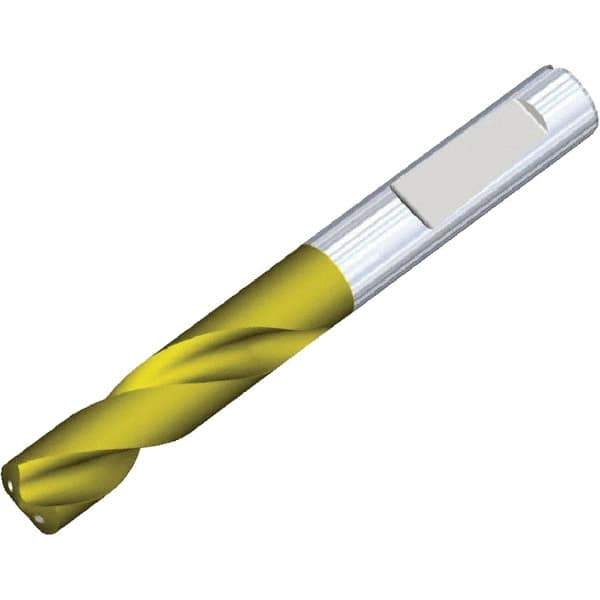 Kennametal - 8.6mm 140° Solid Carbide Jobber Drill - Multilayer TiAlN Finish, Right Hand Cut, Spiral Flute, Whistle Notch Shank, 103mm OAL, Standard Point - Apex Tool & Supply