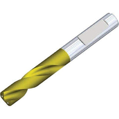Kennametal - 9.9mm 140° Solid Carbide Jobber Drill - Multilayer TiAlN Finish, Right Hand Cut, Spiral Flute, Whistle Notch Shank, 103mm OAL, Standard Point - Apex Tool & Supply