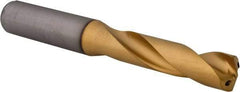 Kennametal - 31/64" 140° Spiral Flute Solid Carbide Screw Machine Drill Bit - Multilayer TiAlN Finish, Right Hand Cut, 60mm Flute Length, 107mm OAL, Standard Point, Straight Shank, Through Coolant - Apex Tool & Supply