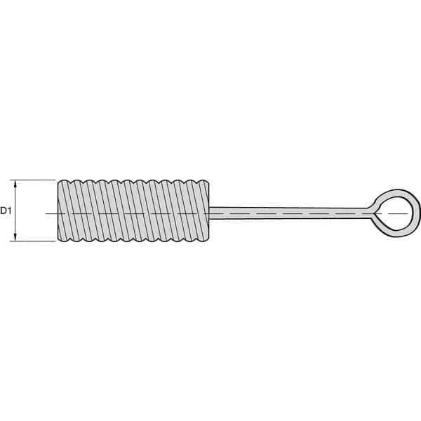 Kennametal - 1/2" Diam Nylon Spiral Brush - Single Spiral, 1/2" Filament Diam - Apex Tool & Supply