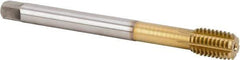 Kennametal - M16x2.00 Metric Coarse 6HX Modified Bottoming Thread Forming Tap - Vanadium High Speed Steel, TiN Finish, 110mm OAL, 22mm Thread Length, Right Hand Thread, Series T623 - Apex Tool & Supply