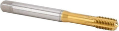 Kennametal - M10x1.25 Metric Fine 6HX Modified Bottoming Thread Forming Tap - Powdered Metal High Speed Steel, TiN Finish, 100mm OAL, 16mm Thread Length, Right Hand Thread, Series T622 - Apex Tool & Supply