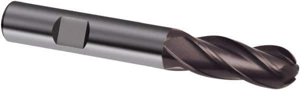 Guhring - 12mm, 26mm LOC, 12mm Shank Diam, 83mm OAL, 4 Flute, Solid Carbide Square End Mill - Single End, Nano-A Finish, Spiral Flute, 36/38° Helix, Centercutting, Right Hand Cut, Right Hand Flute, Series 6708 - Apex Tool & Supply