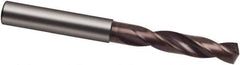 Guhring - 4.65mm 140° Spiral Flute Solid Carbide Screw Machine Drill Bit - nano-Si Finish, Right Hand Cut, 24mm Flute Length, 66mm OAL, HF Point, Straight Shank - Apex Tool & Supply