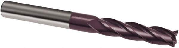 Guhring - 5/16", 1-5/8" LOC, 5/16" Shank Diam, 4" OAL, 4 Flute, Solid Carbide Square End Mill - Single End, FIREX Finish, Spiral Flute, 30° Helix, Right Hand Cut, Right Hand Flute, Series 3155 - Apex Tool & Supply