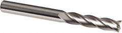 Guhring - 1/2", 3" LOC, 1/2" Shank Diam, 6" OAL, 4 Flute, Solid Carbide Square End Mill - Single End, Uncoated, Spiral Flute, 30° Helix, Right Hand Cut, Right Hand Flute, Series 3151 - Apex Tool & Supply
