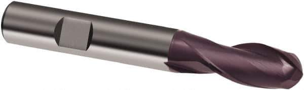 Guhring - 8mm, 16mm LOC, 8mm Shank Diam, 63mm OAL, 2 Flute, Solid Carbide Square End Mill - Single End, FIREX Finish, Spiral Flute, 30° Helix, Right Hand Cut, Right Hand Flute, Series 3049 - Apex Tool & Supply