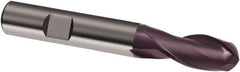 Guhring - 8mm, 16mm LOC, 8mm Shank Diam, 63mm OAL, 2 Flute, Solid Carbide Square End Mill - Single End, FIREX Finish, Spiral Flute, 30° Helix, Right Hand Cut, Right Hand Flute, Series 3049 - Apex Tool & Supply