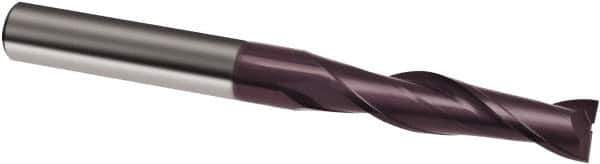 Guhring - 8mm, 40mm LOC, 8mm Shank Diam, 100mm OAL, 2 Flute, Solid Carbide Square End Mill - Single End, FIREX Finish, Spiral Flute, 30° Helix, Right Hand Cut, Right Hand Flute, Series 3021 - Apex Tool & Supply