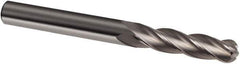 Guhring - 8mm Diam, 40mm LOC, 4 Flute Solid Carbide Ball End Mill - Uncoated, Single End, 100mm OAL, 8mm Shank Diam, Spiral Flute - Apex Tool & Supply