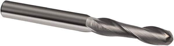 Guhring - 4mm, 25mm LOC, 4mm Shank Diam, 75mm OAL, 2 Flute, Solid Carbide Square End Mill - Single End, Uncoated, Spiral Flute, 30° Helix, Right Hand Cut, Right Hand Flute, Series 3014 - Apex Tool & Supply