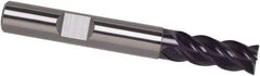 Guhring - 7/16", 1" LOC, 7/16" Shank Diam, 2-3/4" OAL, 4 Flute, Solid Carbide Square End Mill - Single End, FIREX Finish, Spiral Flute, 40° Helix, Centercutting, Right Hand Cut, Right Hand Flute, Series 3096 - Apex Tool & Supply