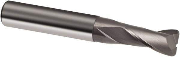 Guhring - 10mm, 19mm LOC, 10mm Shank Diam, 72mm OAL, 2 Flute, Solid Carbide Square End Mill - Single End, Uncoated, Spiral Flute, 30° Helix, Right Hand Cut, Right Hand Flute, Series 3106 - Apex Tool & Supply
