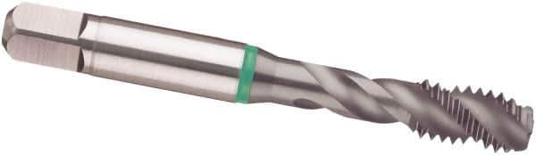 Guhring - 1-12 UNF 4 Flute 2B Modified Bottoming Spiral Flute Tap - Cobalt, TiCN Finish, 5.13" OAL, Right Hand Flute, Right Hand Thread, H6/H7, Series 3950 - Apex Tool & Supply